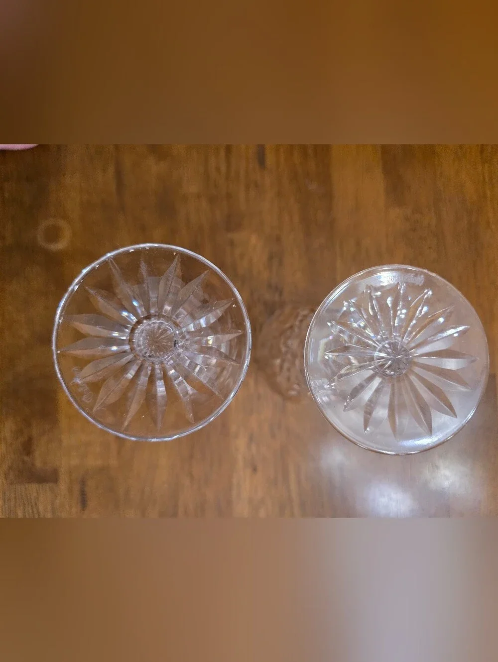 Pair of Vintage Signed Waterford Crystal Lismore Claret Wine Glasses Set of 2